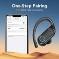 thumbnail image 6 of Bluetooth Headphones 5.4, Over-Ear Headphones Built-in 4 ENC Mics, 60Hrs Playtime Wireless Earbuds, Bass Boost 85%, IPX7 Waterproof Ear Buds with Earhook for Exercise Running Sports Black, 6 of 7