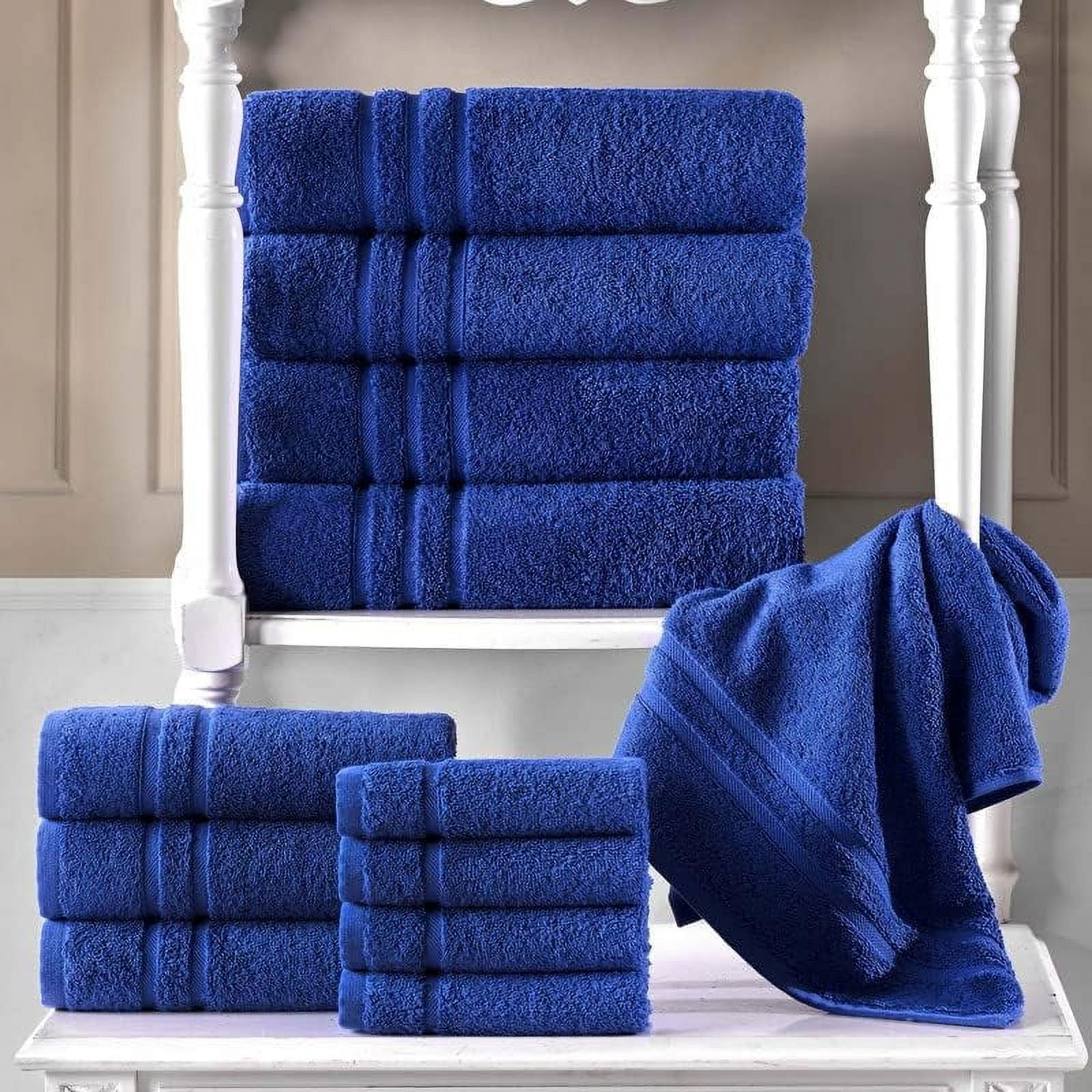 4 PIECE LUXURY LARGE SIZE BATH TOWEL SET FOR HOME HOTEL SPAS GUEST by  Hurbane Home, Navy Blue, 1 - Harris Teeter