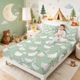 thumbnail image 2 of Erosebridal Goose Fitted Sheet Full for Girls, Green Hats Bed Set, 3 Pieces 1 Fitted Sheet and 2 Pillowcases, 2 of 6