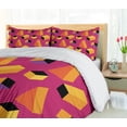 thumbnail image 5 of Ambesonne Abstract Duvet Cover Sets, Summer Tone 80's Geometric, 2-Queen, Orange and Fuchsia, 5 of 6