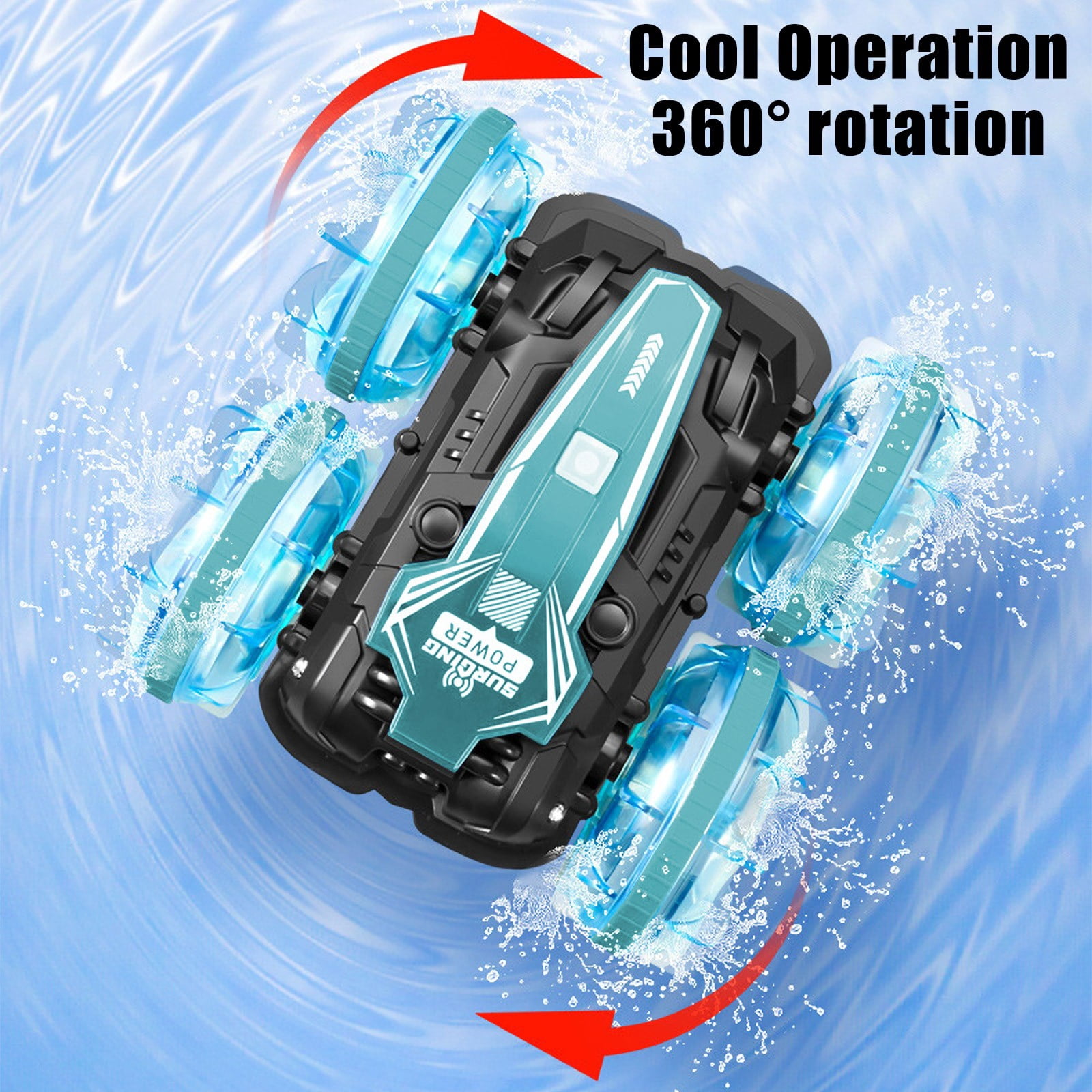 Amphibious Remote Control Car Double Sided Stunt Vehicle 360° Rotation Water Land All Terrain Toy with Gesture Control for 6-8 Years