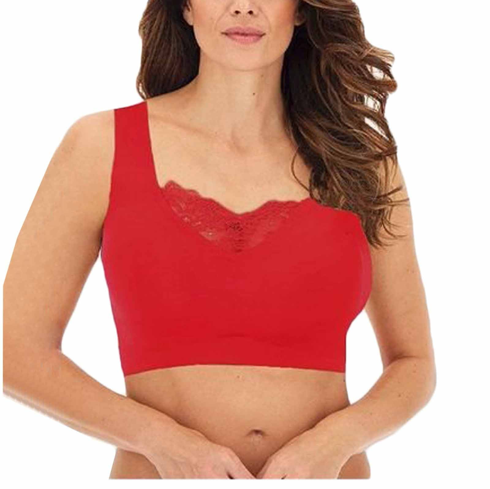 Oalirro Womens Bras Women's Plus Size Seamless Push Up Sports Bra  Comfortable Breathable Base Tops Underwear