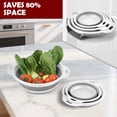 thumbnail image 6 of Collapsible Colanders (3 Pack Set) Food Strainers with Over-Sink Water Draining Base for Pasta Fruits and Vegetables (Patent Pending) White (3 Sizes, 3QT, 4QT and 5 Quart), 6 of 8