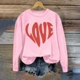 thumbnail image 6 of Sweatshirts For Women 2024 Heart Graphic Print Round Neck Long Sleeve Blouse Valentines Day Fall Winter Pullover Active Wear Women Jacket Zip Suits Women Ladies Zip up Shirts Casual Pullover, 6 of 6