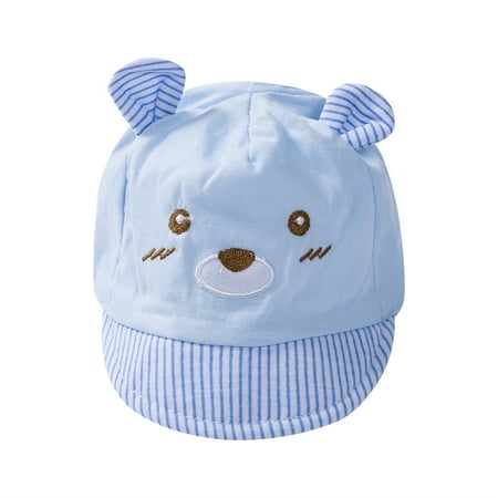

ZQC Unisex Girls/Boys Baseball Caps Striped Cute Bear Sun Hat With Ears