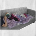 thumbnail image 6 of Grunge Soft Flannel Fleece Blanket, Noble Lady from the Past with Nostalgic Hat on Vintage Backdrop with Grunge Details, Cozy Plush for Indoor and Outdoor Use, 60" x 80", Pink Purple, by Ambesonne, 6 of 6