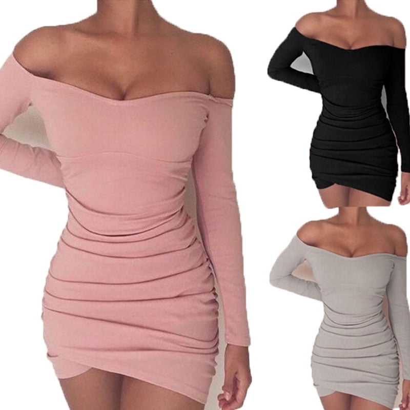 off the shoulder tight dress