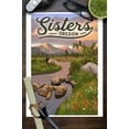 thumbnail image 3 of Sisters, Oregon, Elk and Mountain Stream at Sunset (9x12 Wall Art Print, Home Decor), 3 of 3