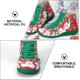 thumbnail image 4 of Zapatos navideños de Papá Noel con punta redonda, cordones y cremallera lateral, botines cortos con estampado navideño, accesorio de disfraz de Papá Noel para mujeres y hombres, verde, 7-AM, 4 of 5