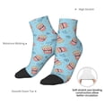 thumbnail image 4 of Goofa I Am A Fan Popcorn Pattern Non Slip Socks with Grips for Elderly, Crew Socks Yoga Hospital Socks Cushioned Sole Gripper Socks for Men Women, 4 of 5