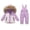 Purple, variant on Gshsefon 1-8T Toddler Boys Girls Striped Thick Down Jacket and Snow Pants Waterproof Ski Sets