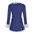 thumbnail image 4 of Tqyyweavej Womens Jazz Uniform Lace V-Neck Suit Dress, Ladies Long Sleeve Stage Medival Dresses Medieval Costume High Waist Skirts, 4 of 6