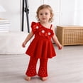 thumbnail image 6 of Amidoa Girls Summer 2 Piece Outfits Cute Sleeveless Tops Tops and Casual Pants Kids Clothing Set Red Size Red Size 12, 6 of 9