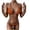 a-160Orange75, variant on Womens Triangle Bikini Top With Gold Chain Halter Straps High Cut Bottom With Double Chain Waist Two Piece Swimwear Set For Beach Days Versatile Swimwear