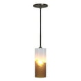 thumbnail image 2 of PD414-WHAM/BN Jesco Lighting One Light Line 60W Voltage Pendant with Canopy-Brushed Nickel Finish-White/Amber Glass Color, 2 of 4