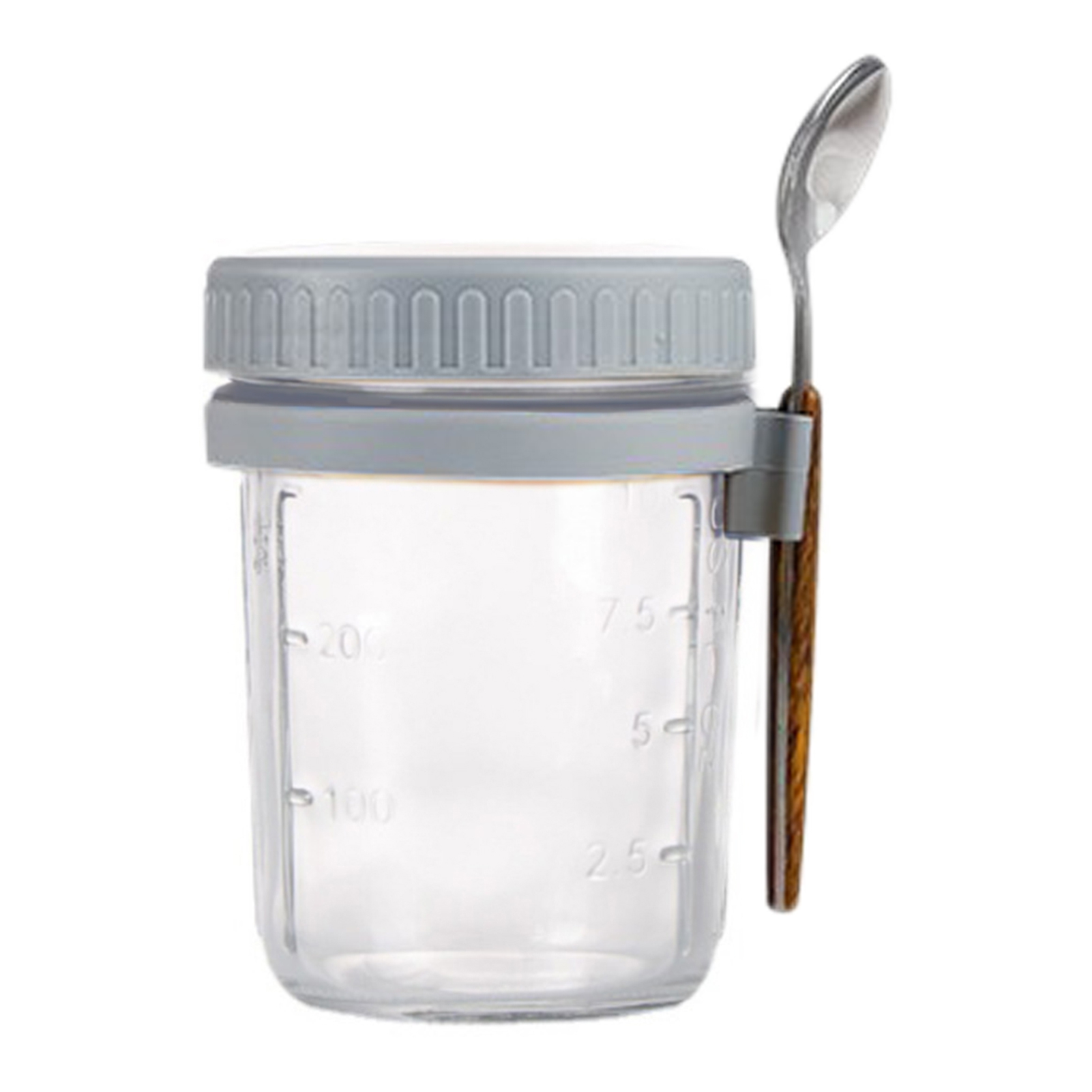 Washranp Mason Jar with Spoon Airtight Lid,Measurement Marks Wide Mouth