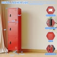thumbnail image 5 of GangMei Metal Storage Locker with Hooks and Ventilation Holes for Employees,Single Locker with 3 Doors for School Office Gym Bedroom,Assembly Required, Red, 5 of 7