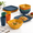 Autumn Multicolor, variant on Clear 32-Piece Plastic Wheat Straw Square Dinnerware Set for 8
