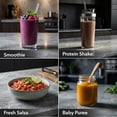thumbnail image 5 of OVENTE Portable Personal Blender for Shakes, Smoothies or Frozen Drinks with 13.5 Oz BPA Free Travel Cup and Lid, Durable Stainless Steel Blades for Powerful Blending Performance, Black BLH1001B, 5 of 7