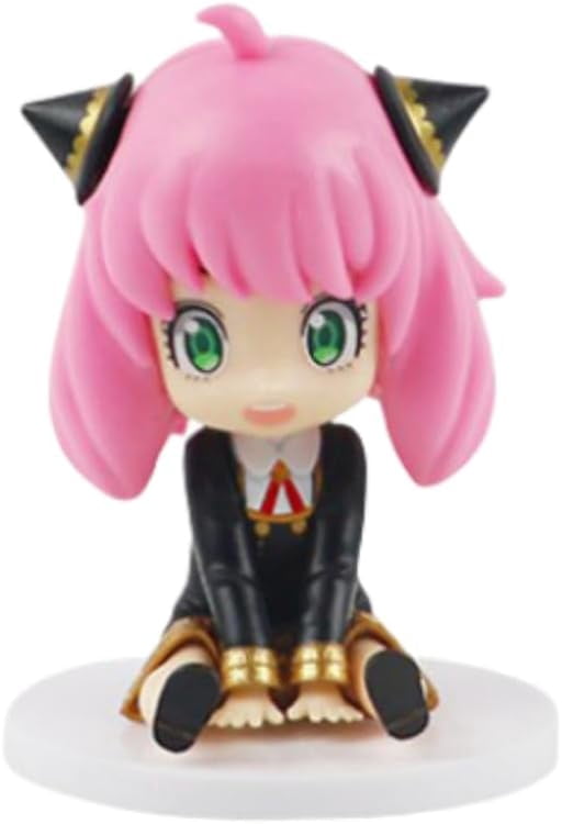 Newly Lloyd Forger Figure Anya Figure Yor Breccia Figure Six Q Version Standing Anime Figures 10cm/3.9inch Anime Statue Desktop Decor Gifts (B)