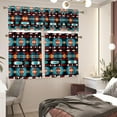 thumbnail image 6 of Aztec Window Kitchen Curtain Tier and Valance,3 Piece Kitchen Window Curtains Set for Living Room Bedroom, 6 of 6