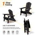 thumbnail image 2 of Ktaxon 2 Pack Patio Wood Adirondack Chair, Garden Chaise Chair Outdoor Folding Chair, Wooden Chair for Patio, Garden, Black, 2 of 8