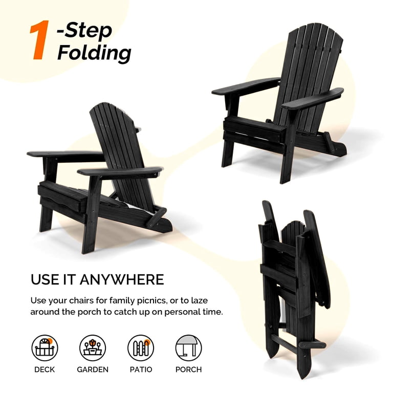 Ktaxon 1 Pack Patio Wood Adirondack Chair, Garden Chaise Chair