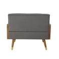 thumbnail image 5 of Noble House Amiriah Mid Century Modern Fabric Tufted Club Chair, Gray, 5 of 12