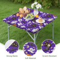 thumbnail image 4 of Halloween Cute Ghosts and Skeletons Square Fitted Tablecloth with Elastic Edge,Square Table Cover,Washable Elastic Table Cover for Home Kitchen Party Decor 34"x34", 4 of 6
