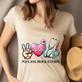 thumbnail image 4 of Peace Love Medical Assistant Shirt | Cute Healthcare Appreciation Tee, Maroon, Size 2XL, 4 of 6