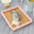 thumbnail image 4 of Pet Ice Pad Mat, Washable Natural Rattan Pet Cooling Mat Bed For Dogs Cats, Pets Ice Pad Rattan Mat Nest, Summer Pet Woven Breathable Square Mat Sleeping Pad With Pillow For Dogs Cats, 90*70cm Grey, 4 of 8