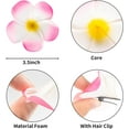 thumbnail image 3 of 3.5" Foam Hawaiian Frangipani Artificial Plumeria Flowers Hat Hair Clips for Party Beach Vacation Home Wedding Decoration(Pink), 3 of 5