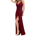 thumbnail image 3 of IROINNID Maxi Dress for Women Formal Fall Sequin Slip Dress Sparkly Glitter Party Club Wrap Evening Sequin Dress,Burgundy, 3 of 8