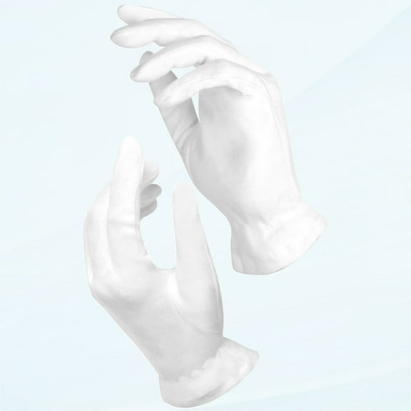 Large White Gloves (10 Pairs) - Cotton Gloves for Eczema, Cotton Gloves for Dry Hands, White Cotton Gloves for Women, Spa Gloves, Lotion Gloves, Sleeping Gloves