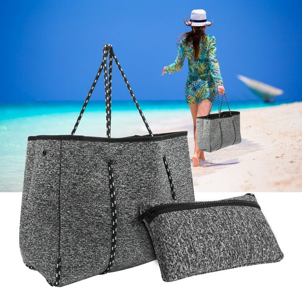 Bolsa de playa de neopreno transpirable para exteriores bolso de compras informal con correa de mano para mama gran capacidad Walmart en linea