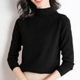 thumbnail image 2 of WTXUE Turtleneck Sweatshirt Crochet Sweaters High Neck Long Sleeved Textured Printed Knitted Base Layer Loose Inner Sweater Oversized Sweatshirt Half Zip Pullover Womens Sweatshirt Black Xxl, 2 of 9