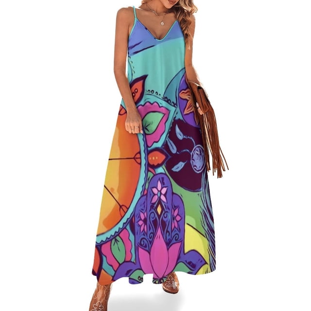Vestido sin mangas de paz, vestidos de verano para fiesta de graduación, ropa de verano para mujer