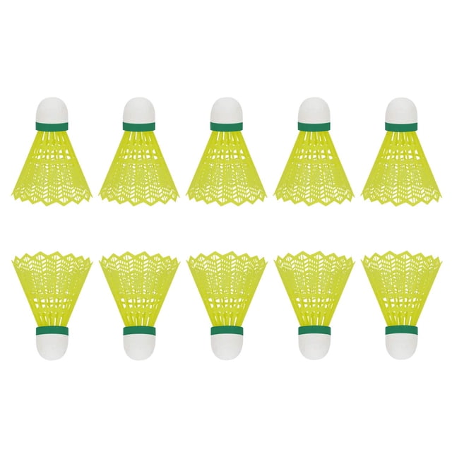Nongi - 200 Plus Badminton Shuttlecock Pack Of 10 | For Indoor & Outdoor , Green | Base Material - Eva Cork