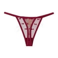 thumbnail image 2 of Rohuuque Women's G String Thongs T-back Lace Hollow Out Panties Low Waist Thongs Breathable Cheeky Sexy Underwear Panties Red, 2 of 5