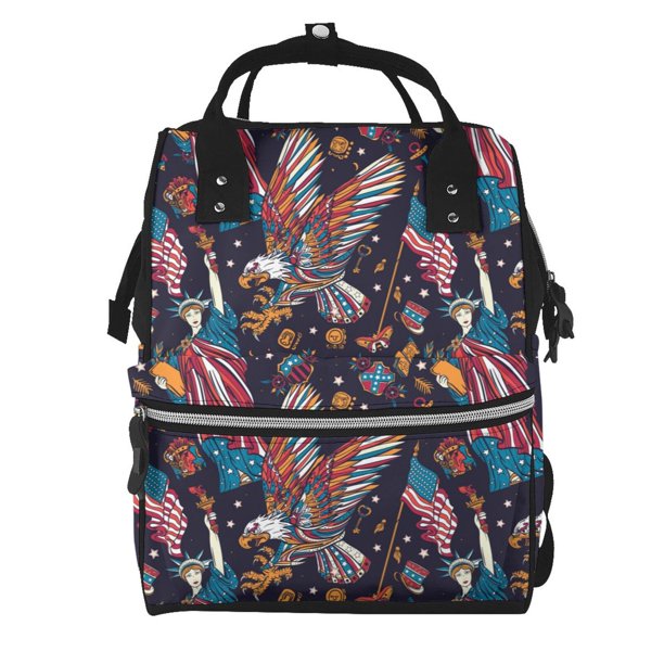Disketp United States Of America Mochila de Pañales de Gran Capacidad con Múltiples Bolsillos, Mochila de Viaje Multifuncional para Bebé, Unisex, Moderna y Resistente