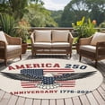 thumbnail image 5 of USA 250th Anniversary Round Living Room Rugs 8 ft, Patriotic Bald Eagle Independence Day Washable Large Area Rug with Non-Slip Sturdy Edge Binding Round Carpet for Dining Room Kitchen Office, 5 of 9