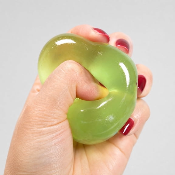 Translucent Green Coconut Oil Squishy Ball, Soft Squeeze Stress Ball, Portable Fidget Ball for Hand Exercise Anxiety Relief Office Desk Use