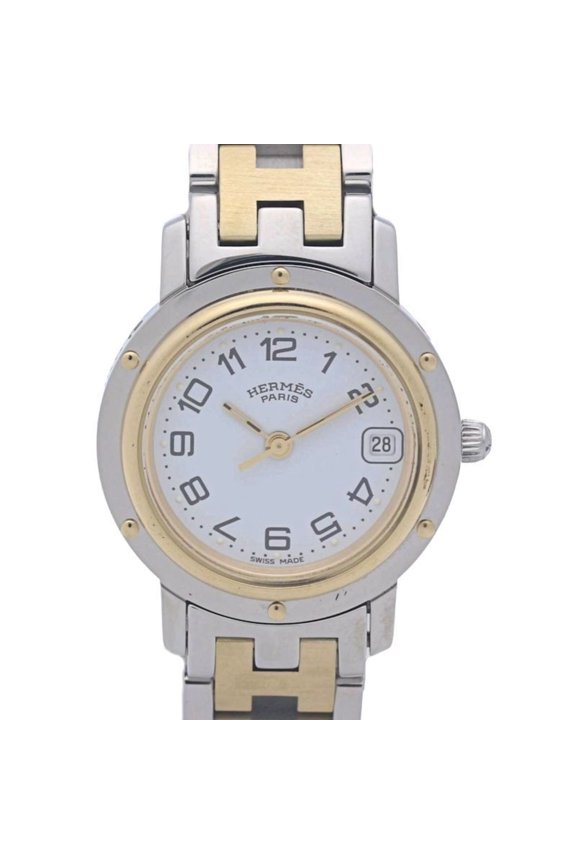Pre-Owned HERMES Clipper CL4.220.130 3752, old buckle, women's watch, SSxGP, 130484