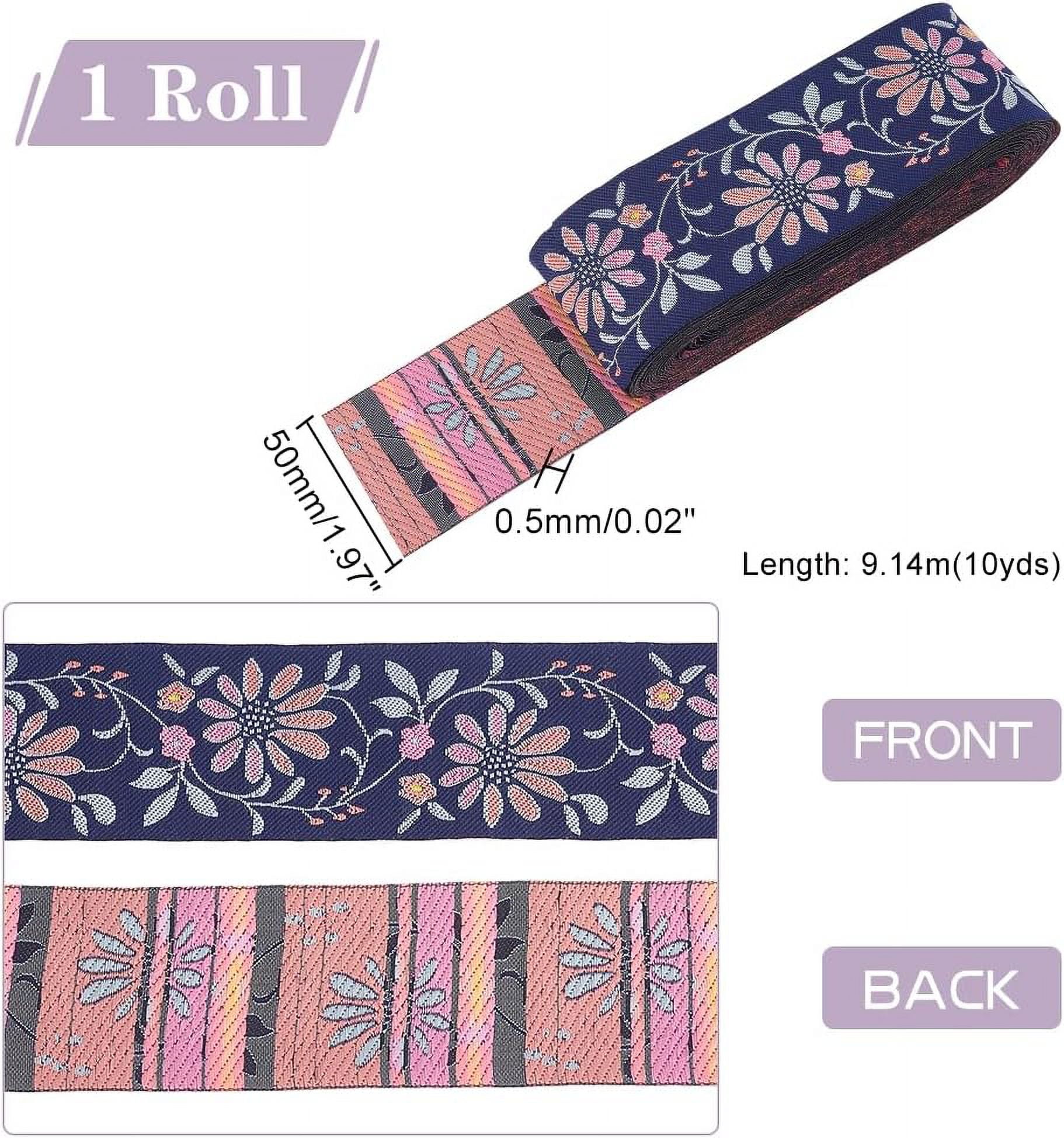 10 Yards Gold Jacquard Ribbon 1-1/4 Inch/3.2cm Boho