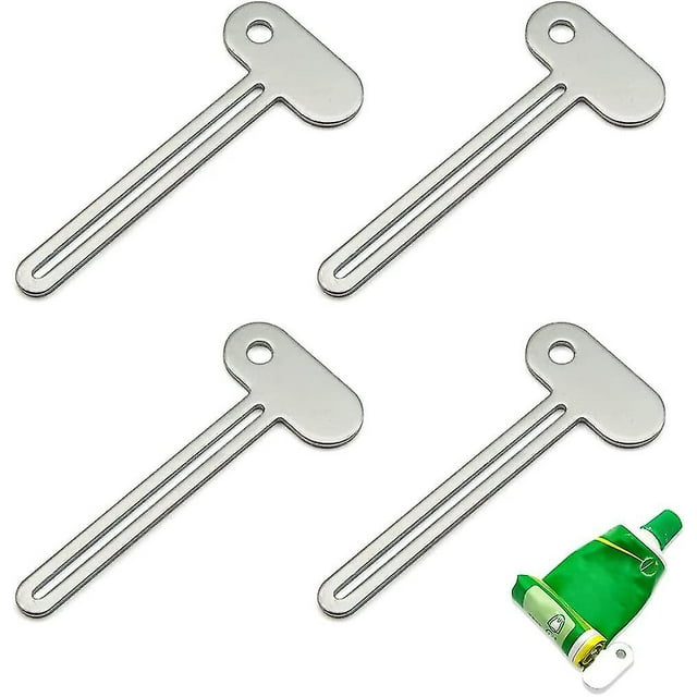 4pcs Stainless Steel Toothpaste Tube Squeezer - Toothpaste Tube Squeezer Cream Tube Squeezer Hair Salon Toothpaste Reels Wrench Tube Squeezer
