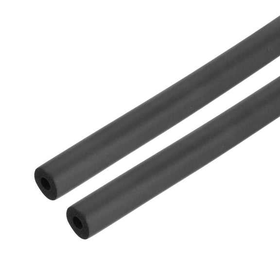 2pcs 3.3ft Pipe Insulation Tube 1/4 inch(6mm) ID 5/8 inch(15.5mm) OD Foam Tubing for Handle Grip, Black