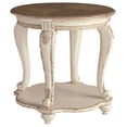 thumbnail image 1 of Signature Design by Ashley Realyn Table d'Appoint Ronde Bicolore Style Campagnard Français, Blanc Éclaté, 1 of 2