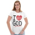 thumbnail image 4 of God Loves Me Jesus Christian Faith Womens Slim Fit Graphic Tee Brisco Brands S, 4 of 5