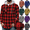 Red, variant on Frnrwgo Men's Plaid Hooded Shirt Jacket Lightweight Breathable Button Up Casual for Daily Outdoor