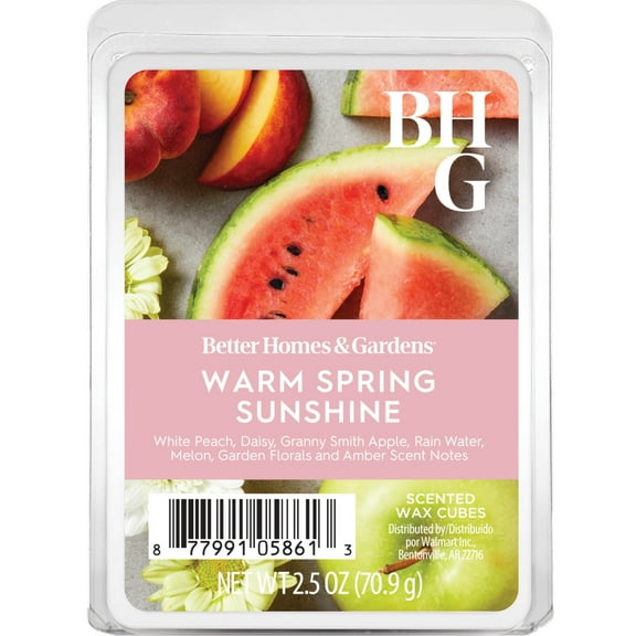 Warm Spring Sunshine Scented Wax Melts, Better Homes & Gardens, 2.5 oz (1-Pack)